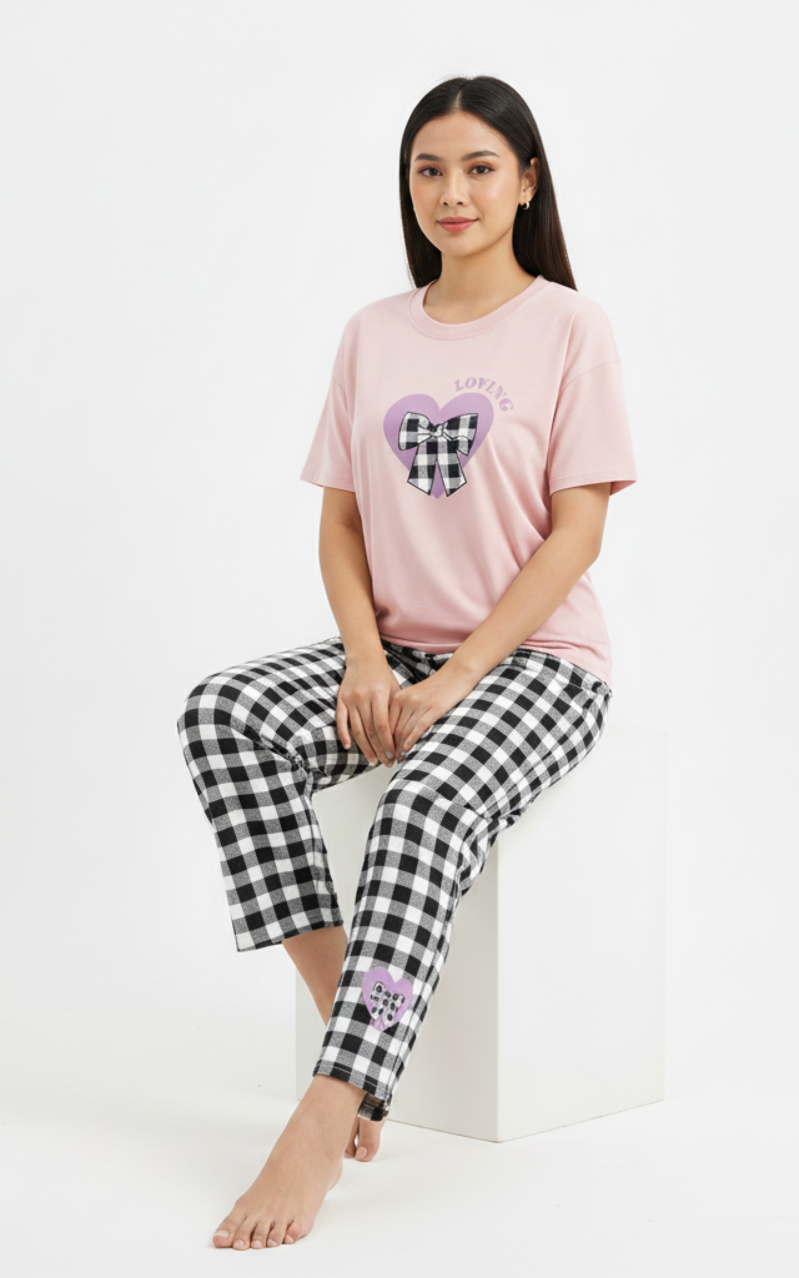 Pink Checkered Terno Pants