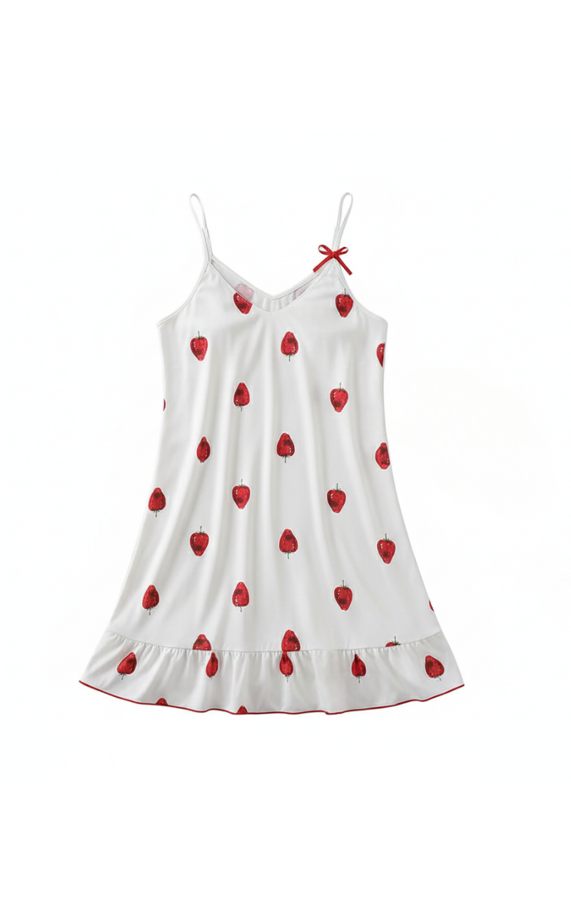 White Strawberry Dress