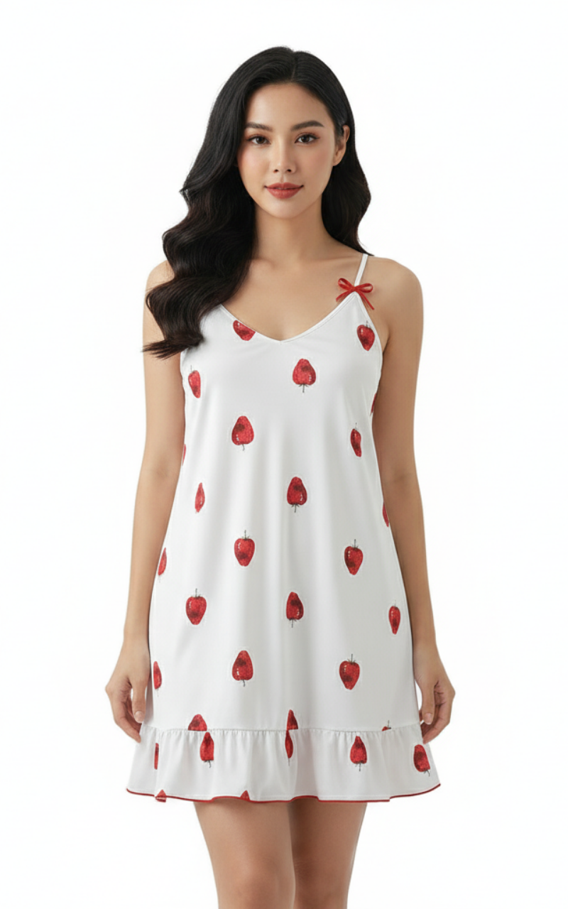 White Strawberry Dress